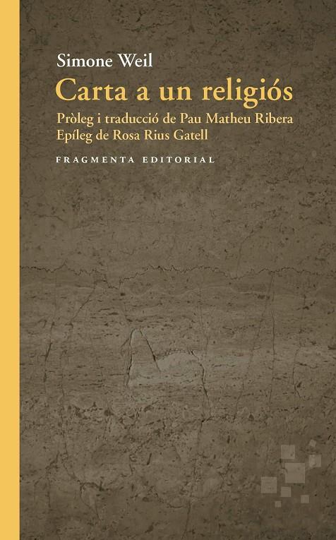Carta a un religiós | 9791387548339 | Simone Weil