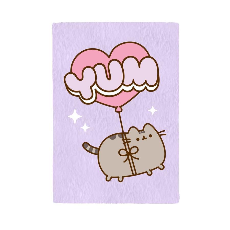 Pusheen : llibreta A5 folrada felpa lila (puntejada) | 8435747812340