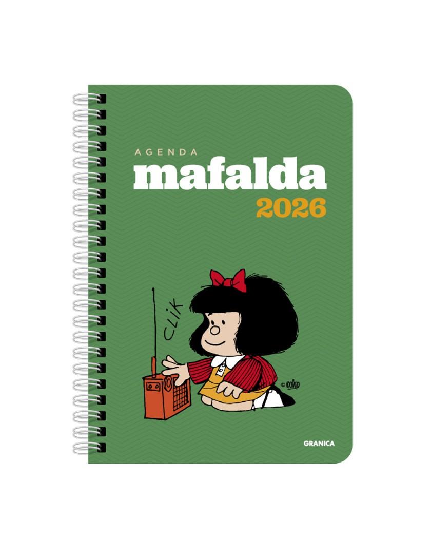 Agenda 2026 Mafalda (setmana horitzontal)  (verd) (anelles) | 9786316693129 | Quino