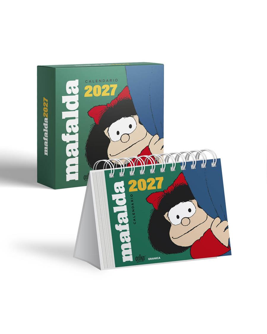 Calendario 2027 Mafalda (sobretaula verd amb caixa) | 9786316693938 | Quino