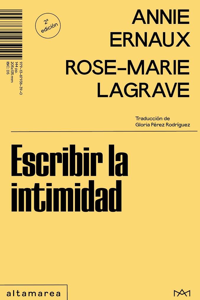Escribir la intimidad | 9791387938390 | Annie Ernaux ; Rose-Marie Lagrave