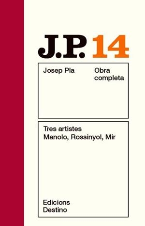 Obra completa 14 : Tres artistes | 9788497101547 | Josep Pla
