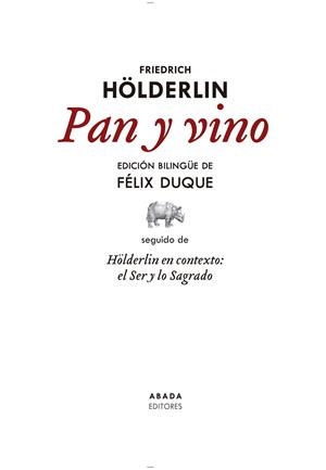 Pan y vino (bilingüe alemany - castellà) | 9788419008114 | Friedrich Hölderlin
