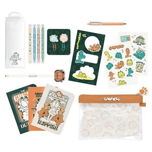 Garfield : set de papereria (3 llibretes ; llapis ; post-its  ; clips ; bolígraf) | 8435747817154