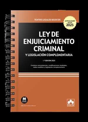Ley de enjuiciamiento criminal y legislación complementaria | 9791370111397 | Juan Montero Aroca ; Juan Luis Gómez Colomer
