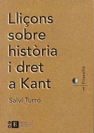 Lliçons sobre història i dret a Kant | 9788489829312 | Salvi Turró Tomàs