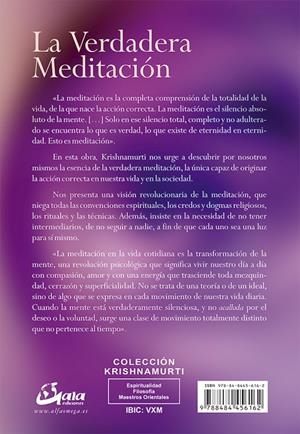 La verdadera meditación | 9788484456162 | Jiddu Krishnamurti