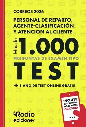 Personal de reparto, agente-clasificación y atención al cliente : más de 1000 preguntas tipo test (Correos 2026) | 9791387943677