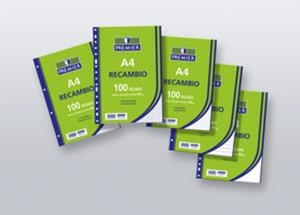 Recanvi : Premier A4 pauta 3,5 4 forats amb marge (100 fulls) | 8424212905175