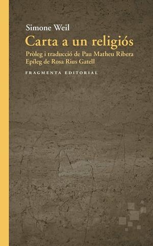 Carta a un religiós | 9791387548339 | Simone Weil