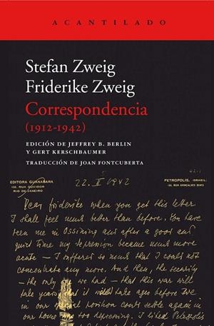 Correspondencia 1912-1942 | 9788416748181 | Stefan Zweig ; Friedericke Zweig