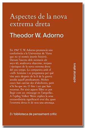 Aspectes de la nova extrema dreta | 9788418618413 | Theodor W. Adorno