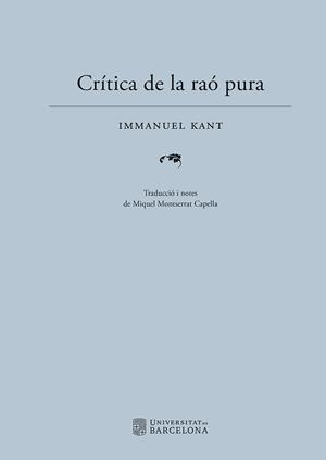 Crítica de la raó pura | 9788410500068 | Immanuel Kant